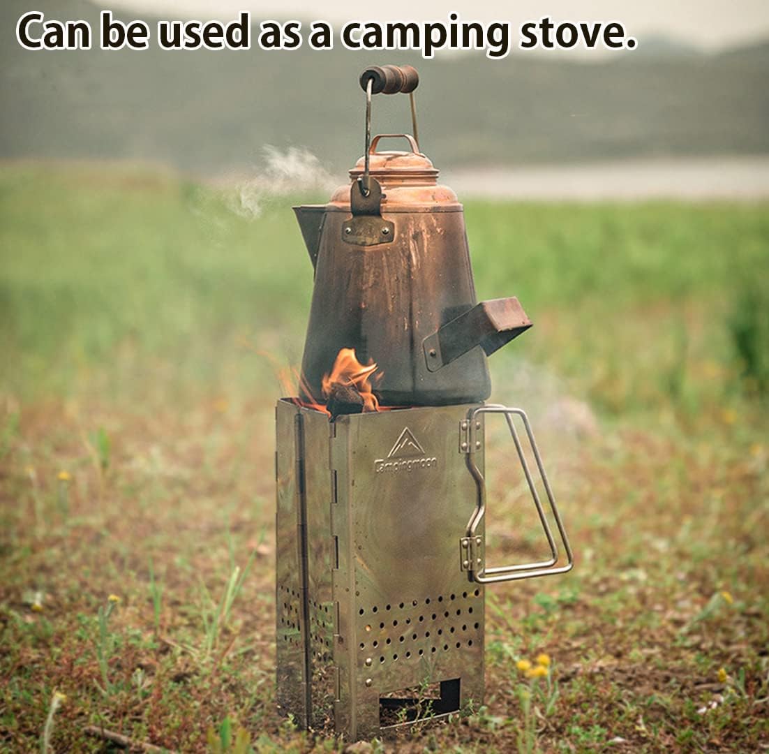 camping moon Charcoal Chimney Starter Collapsible Foldable Grill Chimney Stainless Steel MT-17