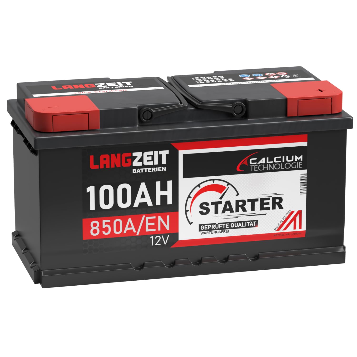 LANGZEIT Autobatterie 100Ah 12V 850A/EN Batterie ersetzt 95Ah 92Ah 90Ah 88Ah