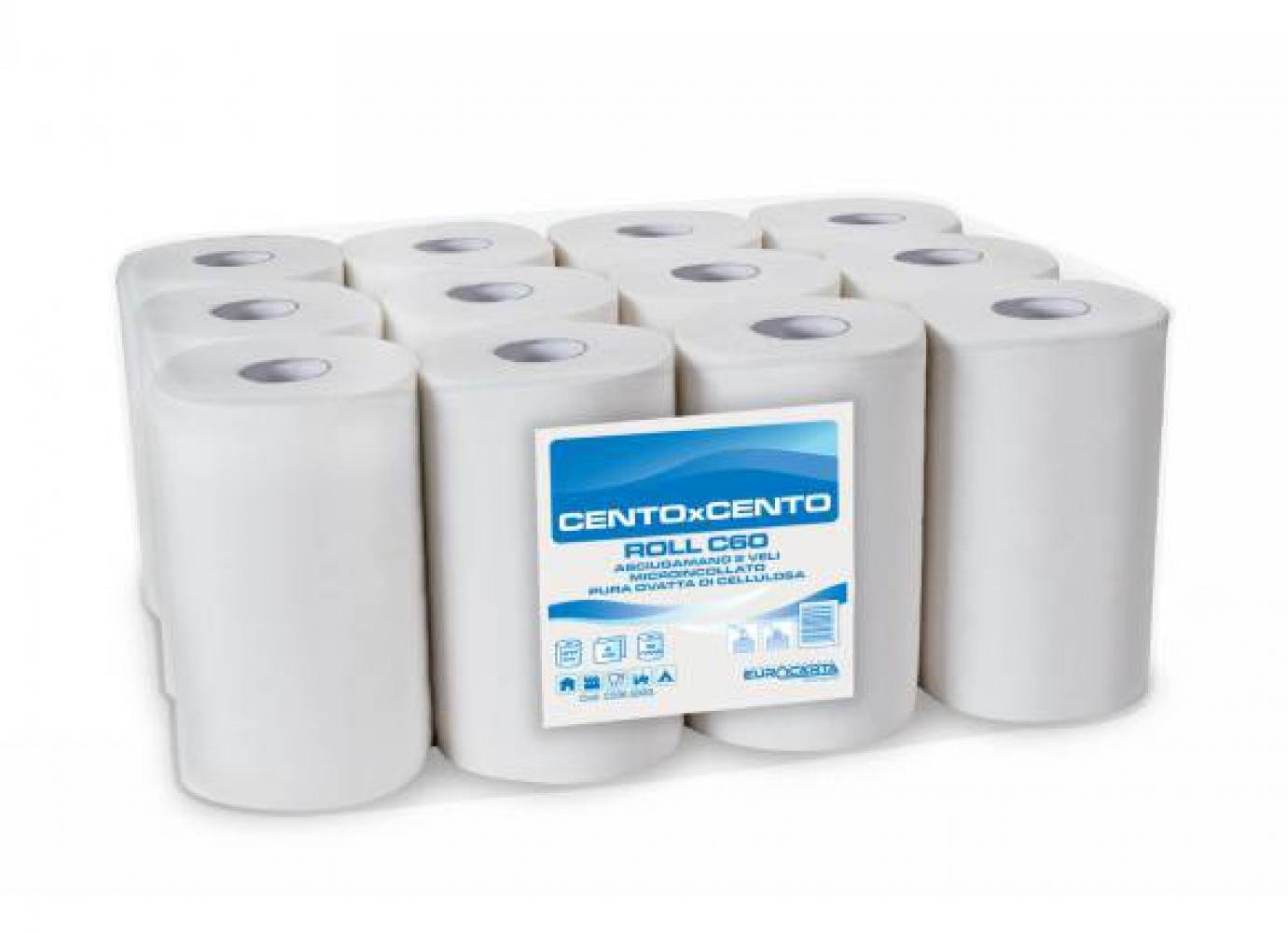 12 pezzi CARTINDUSTRIA EUROCARTA Asciugamani estrazione centrale mini 2 veli mt. 60