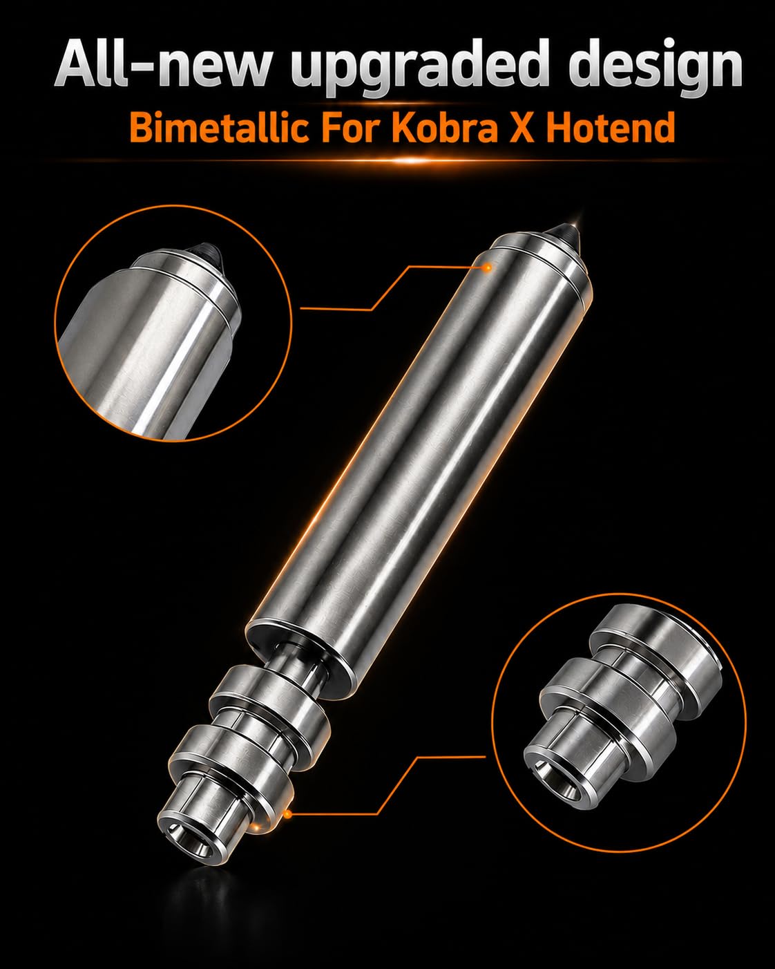 4 Stück Düsen für Kobra 4/Kobra X, 0,4 mm 0,4 mm 0,4 mm 0,4 mm, integriertes Düsenset aus gehärtetem Stahl, Schnellwechsel-Hotend-Kit mit 4 Silikonsocken und 3 Reinigungsbürsten