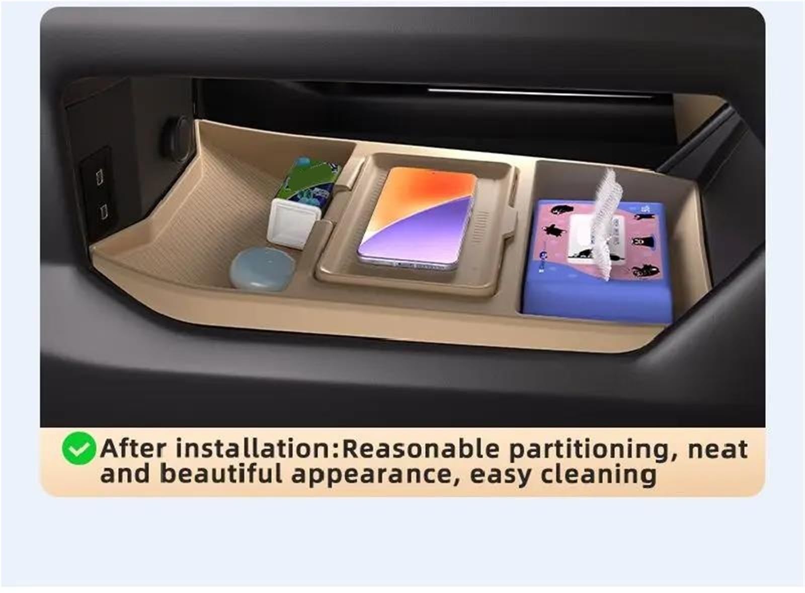 Per Chery Per Jetour T2 Traveller ICH-X K3 2024 Scatola Immagazzinaggio Bracciolo Controllo Centrale Sotto Strato Organizzare Contenitore per console centrale(Brown)