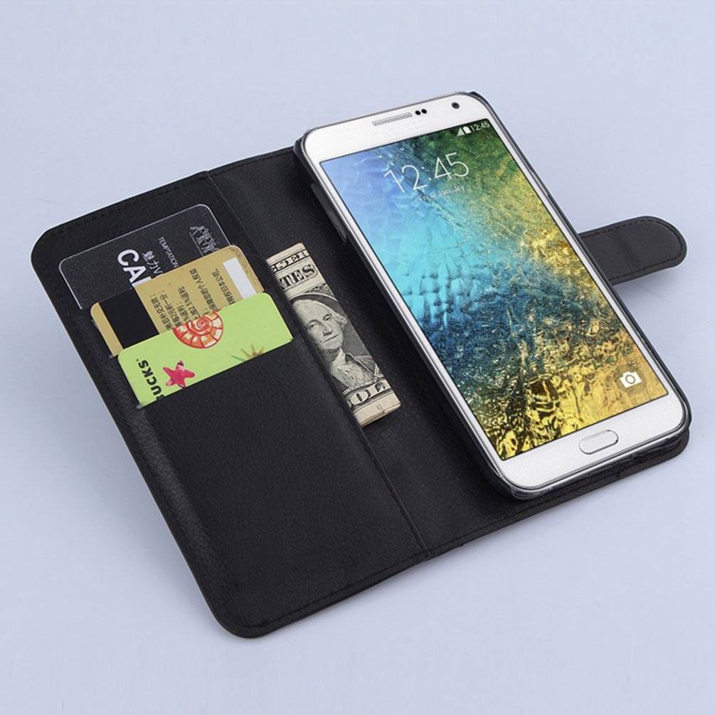 Samsung Galaxy E7 Case–High quality PU Leather Stand Wallet Flip Case Cover for Samsung Galaxy E7,Business Style Phone protection shell,The case with[Cash and Card Slots](JFC10-12)