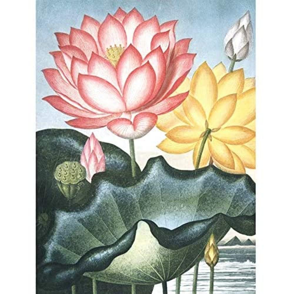 Wee Blue Coo Flowers Lotus Sacred Egyptian Bean Unframed Art Print Poster Wall Decor 12x16 inch