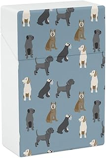 Pattern with Dogs Colorful Flip Open Cigarette Case for Women Men Plastic Cigarette Box Holder Pocket Cigarettes Storage Container