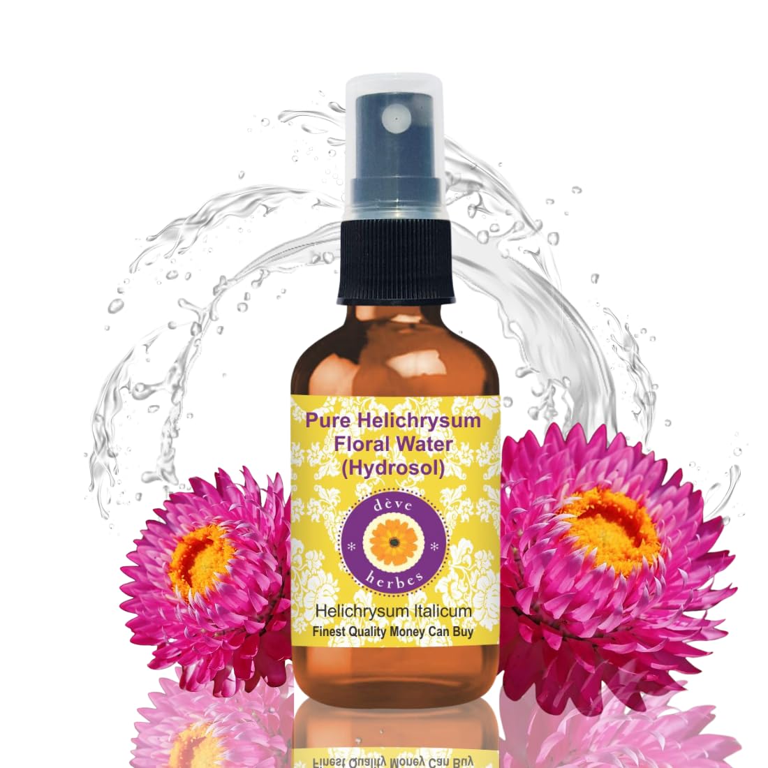 Deve Herbes Pure Helichrysum Floral Water (Hydrosol) (Helichrysum Italicum) for Skin - 50ml (1.69 oz)