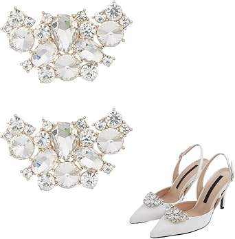 Shoe Clip One-Touch Removal Shoe Accessory Pumps Decoration Crystal Shoe Decoration Rhinestone Shoe Brooch Womens Crystal Shoe Buckle Party Wedding