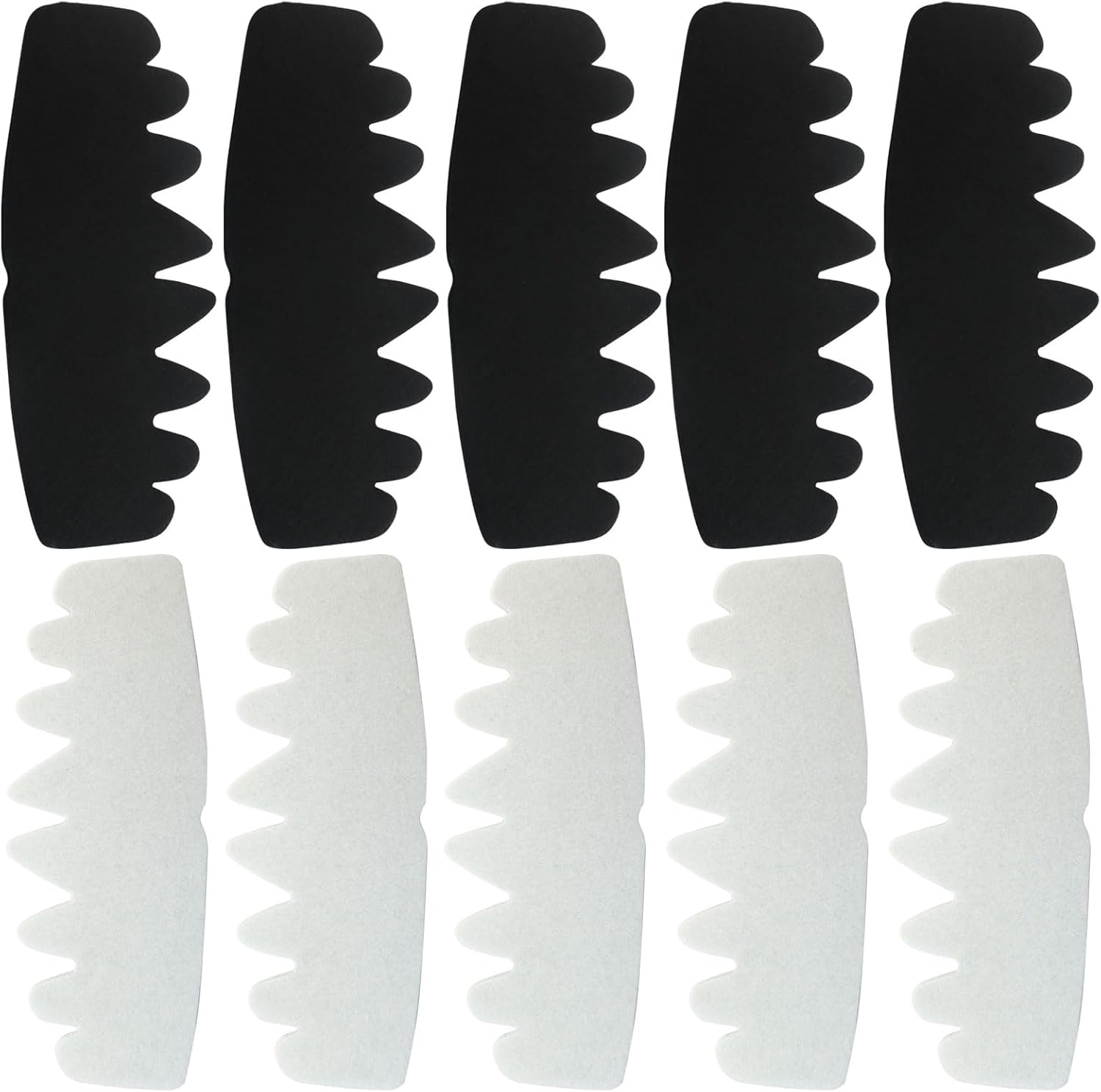 10 PCS Flexible Baseball Caps Inserts, Washable Hat Shaper Insert Reusable Hat Felt Shapers, Easy-to-Use Sweat Liner for Baseball Cap/Sun Hat（Black*5+White*5）