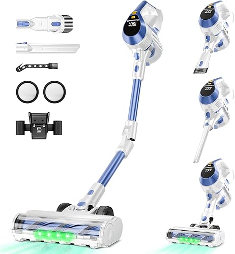 Aspiradora inalámbrica, potente aspiradora doméstica de 45 Kpa, varita flexible de 180 y batería extraíble, hasta 50 minutos, aspiradora
