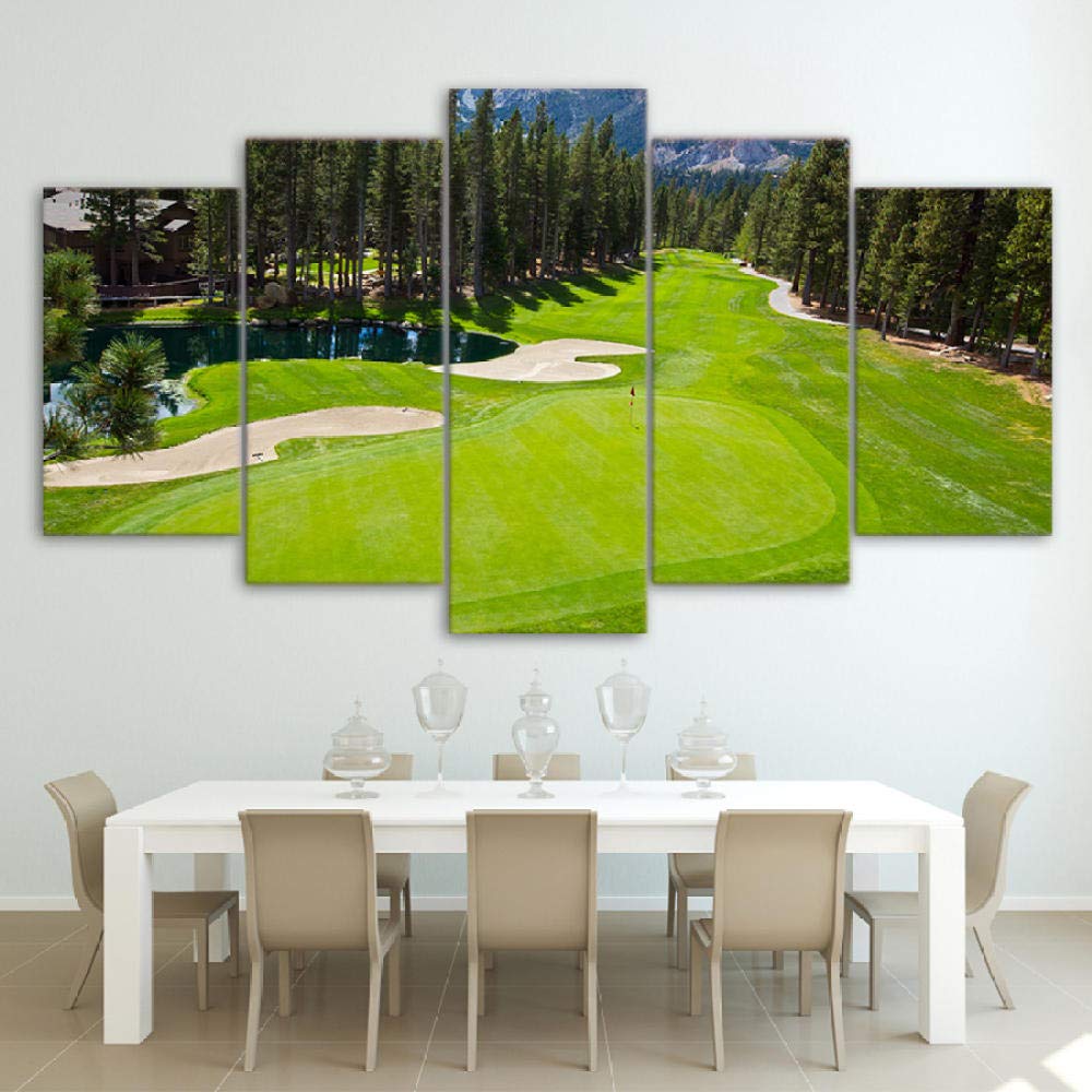 Impresiones sobre Lienzo HD Imprimir Imagen Modular Inicio Pared Art Deco Carteles 5 Piezas Invierno Bosque Animales Ciervos Paisaje Lienzo Pintura Animal Fotos