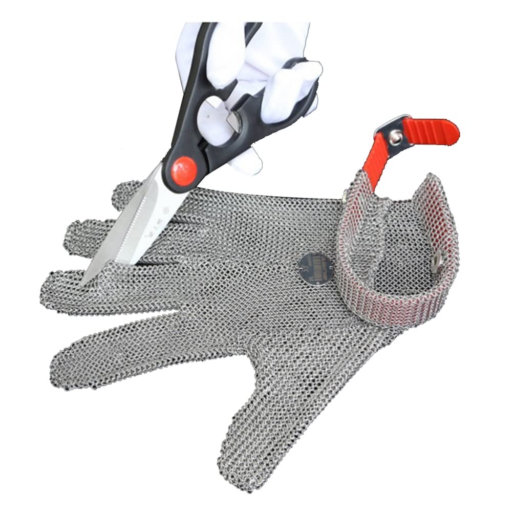 Guanti Resistenti al Taglio, Guanti antitaglio in Acciaio Inossidabile, per Chef, macellai, Sicurezza sul Lavoro, Maglia di Maglia, Giardinaggio all'aperto, qualità Alimentare
