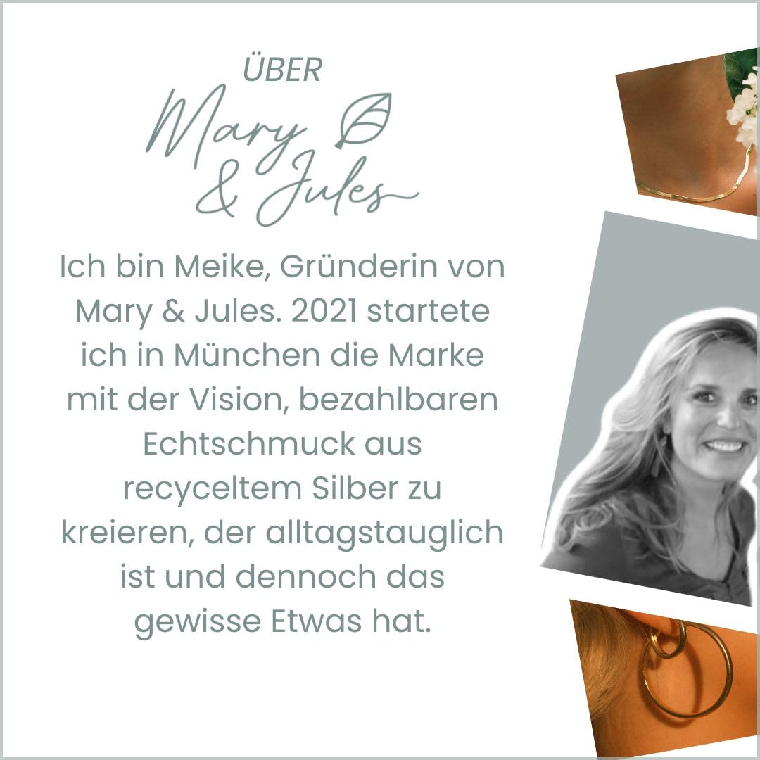 Mary & Jules Perlenkette Damen Gold, Kette Damen Gold aus 925 Sterling Silber vergoldet mit echter Süßwasserperle, Geschenk für Frauen & Mädchen, aus recyceltem Silber