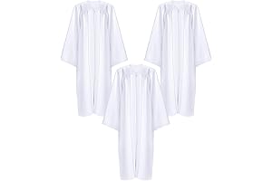Baptism Gowns for Adults: White Unisex Choir Robe Set for Church, Baptism,...