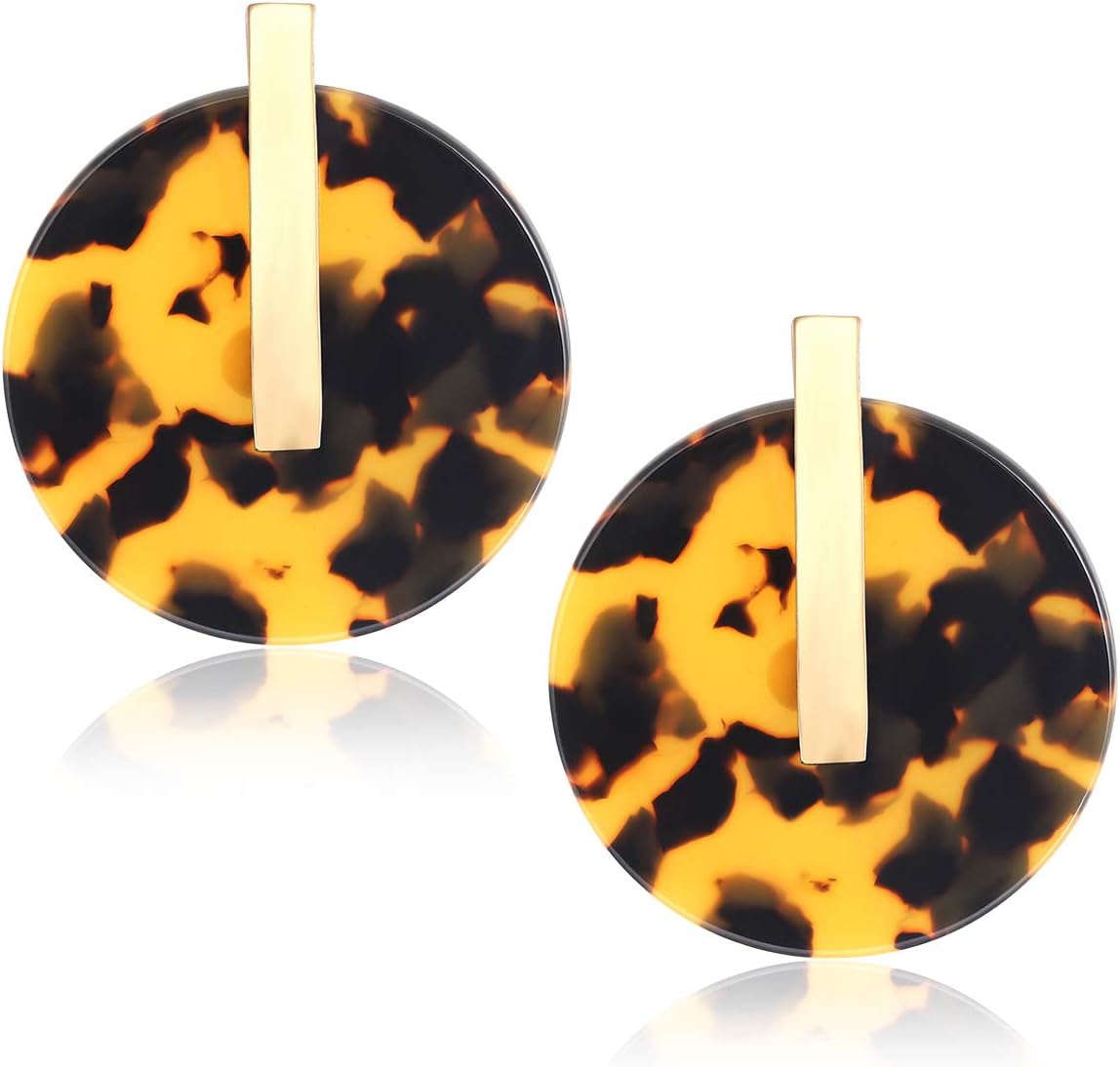 Acrylic Earrings For Women Statement Resin Acetate Earrings Tortoiseshell Disk Stud Earrings Bohemia Geometry Round Hoop Earrings