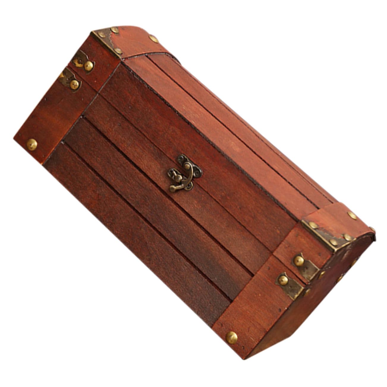 IMIKEYA Vintage Holzkiste mit Deckel als Aufbewahrungsbox für Schmuck und Dekorative Requisite für Fotografie Braun im Antiken Stil