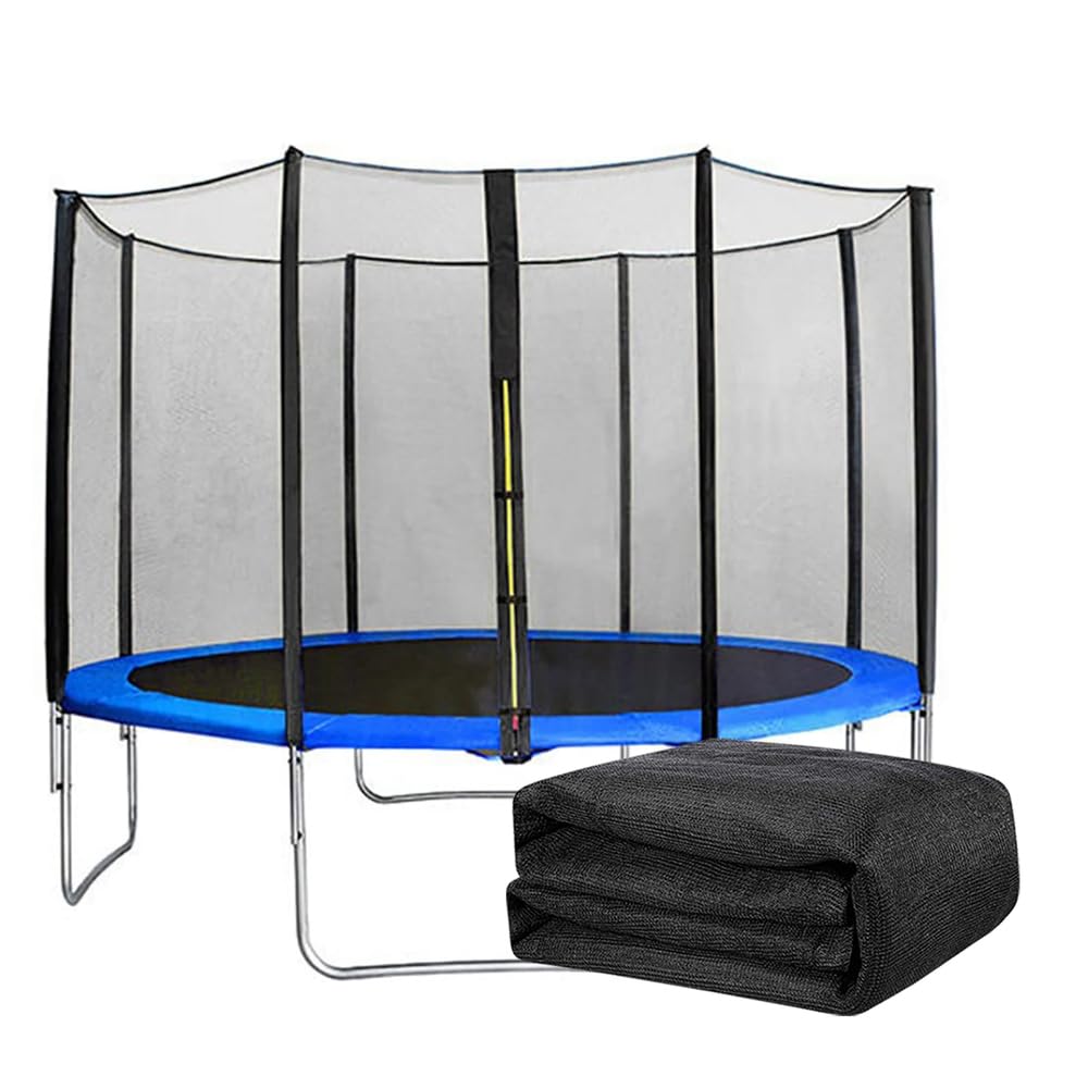 AMZBNEIDI Outdoor Trampoline Replacement Safety, Trampoline Safety Net Replacement, Breathable, Round Frame, Net Only, 5-16ft(12ft 8 Poles)