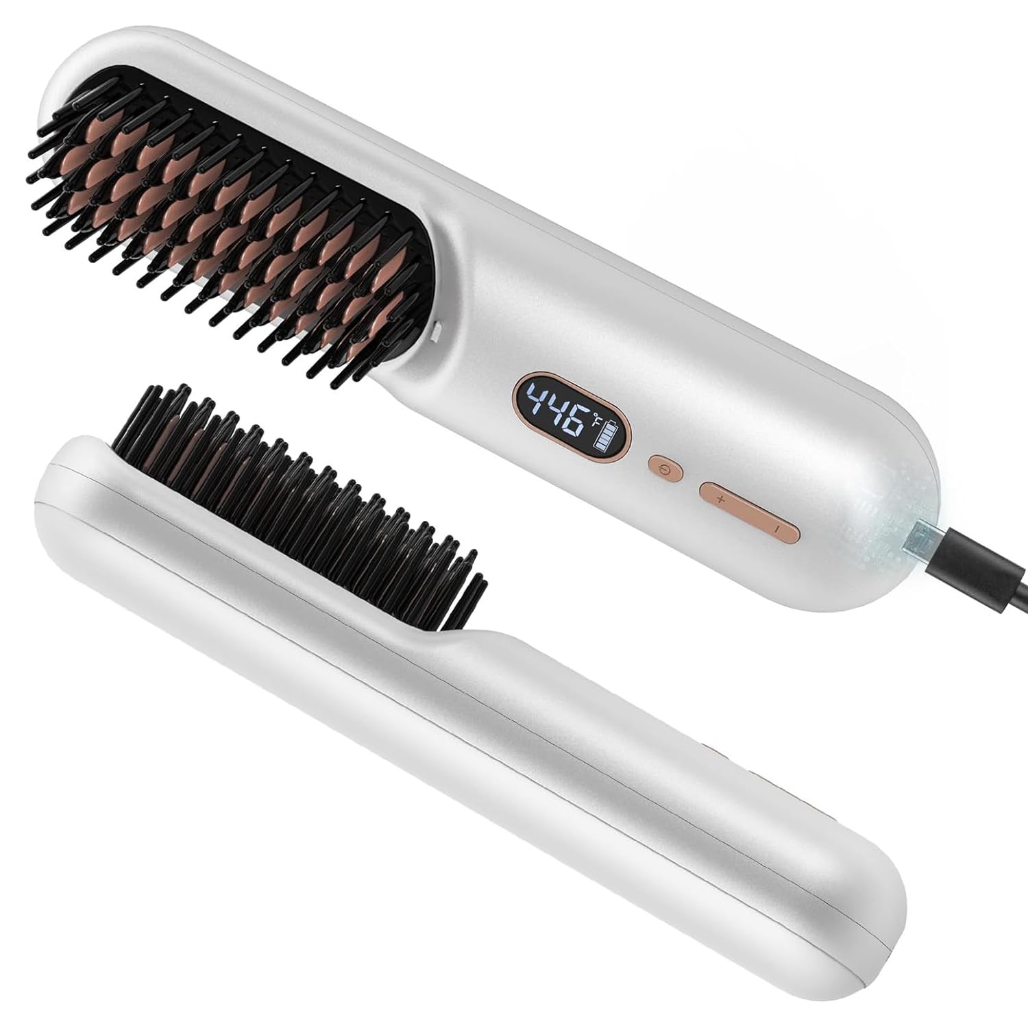 ELEMEIA COMB STRAIGHTENER ホワイト Amazon.com : Mini 2 in 1 Wireless Hair Straight Comb, 10000MAH USB