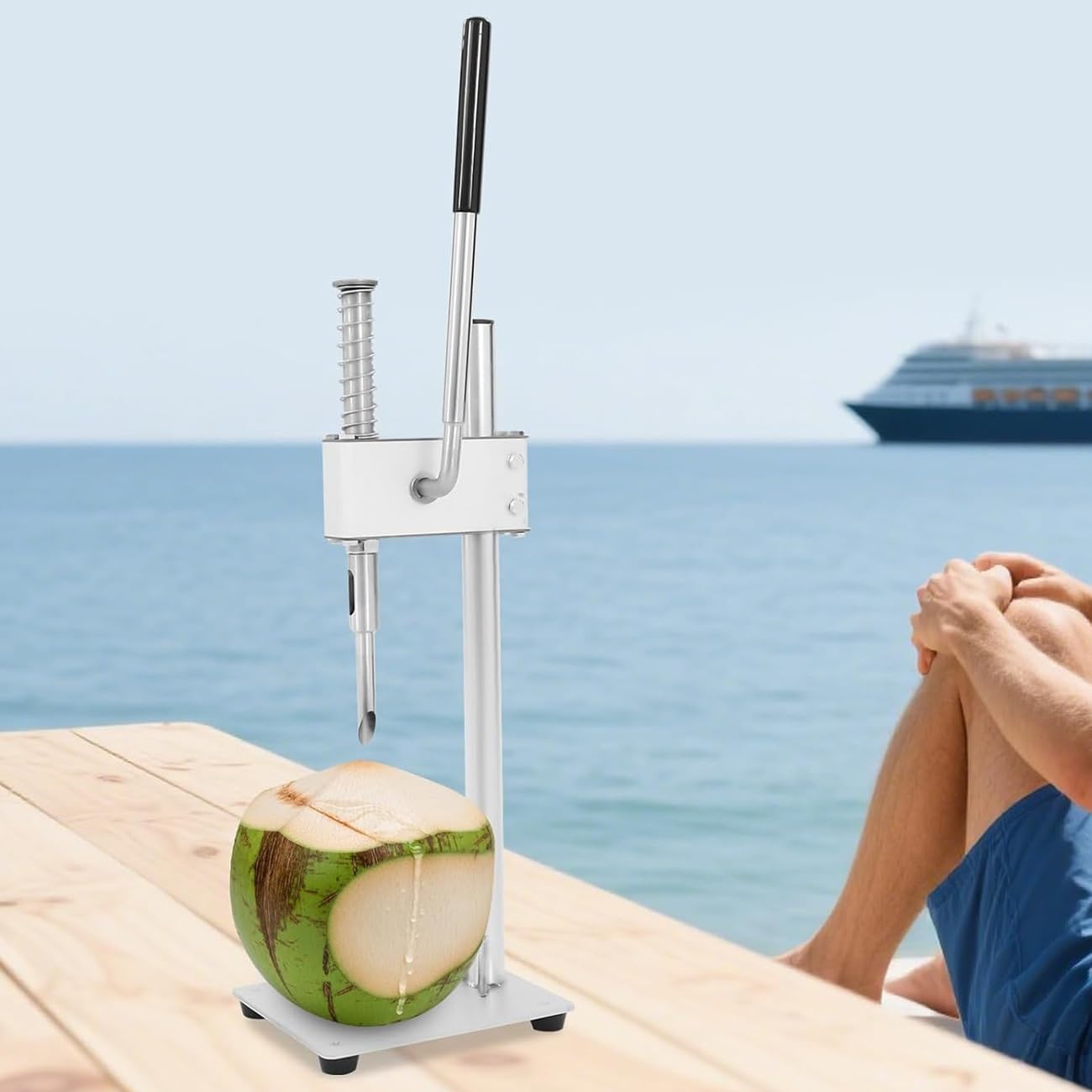 Coconut Cutter Tool, Stainless Steel Coconut Opener Tool, Manual Coconut Opener Machine, Adjustable Coconut Hole Opener Hand Press Hole Drill, Hand Held Can Openers For Kitchen