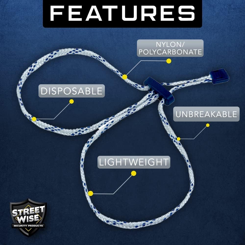 Streetwise Quick Cuffs (10 Pack) – Single-Use Nylon Secuirty Loops, Lightweight Disposable Security Ties for Event Use, Emergency Kits, and Field Readiness