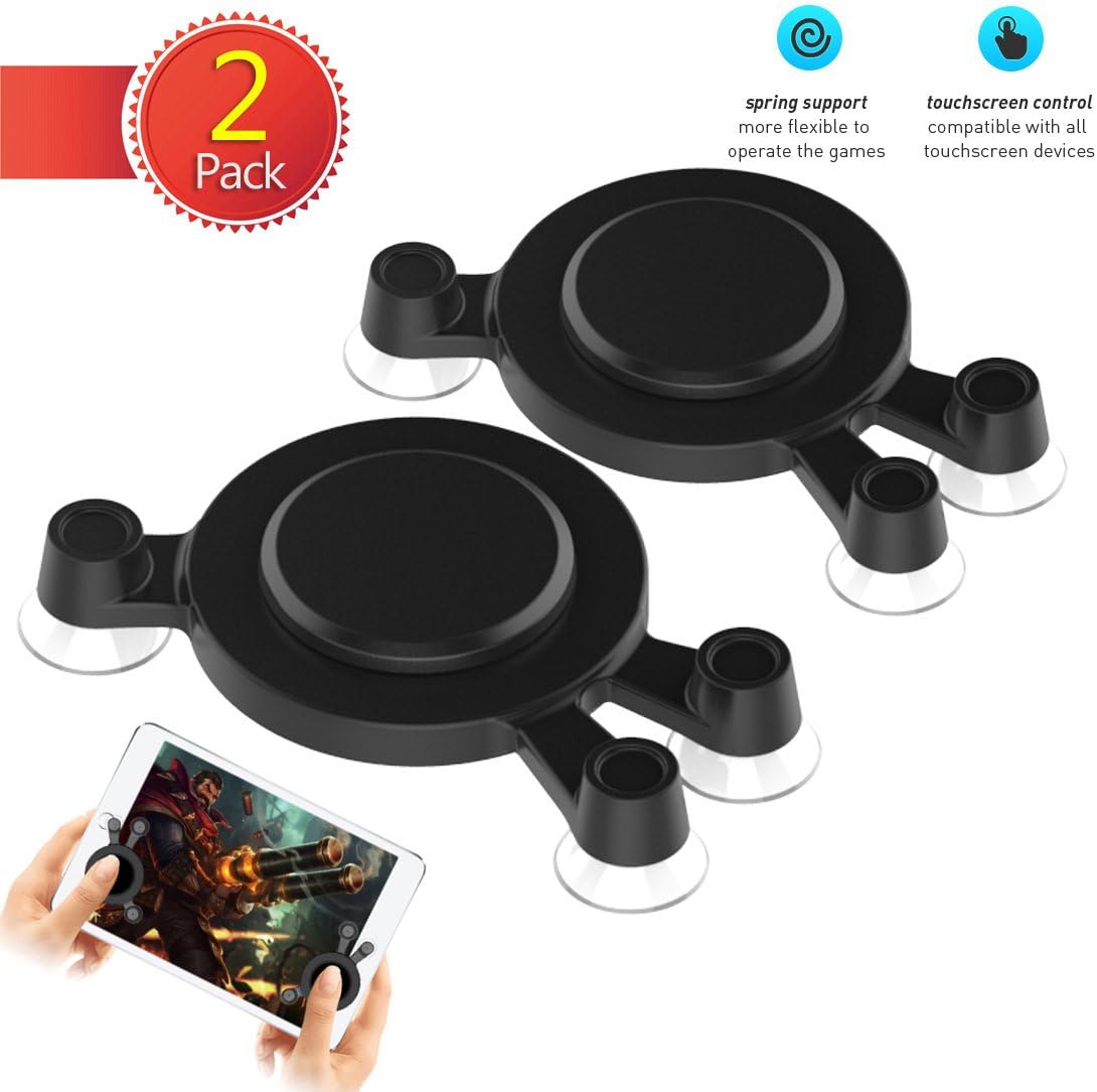 Mobile Game Joystick,Phone game controller Touch Screen Game Rocker Mini Joypad for iPhone iPad Android Smart Phone Tablet (Black-2 Packs)