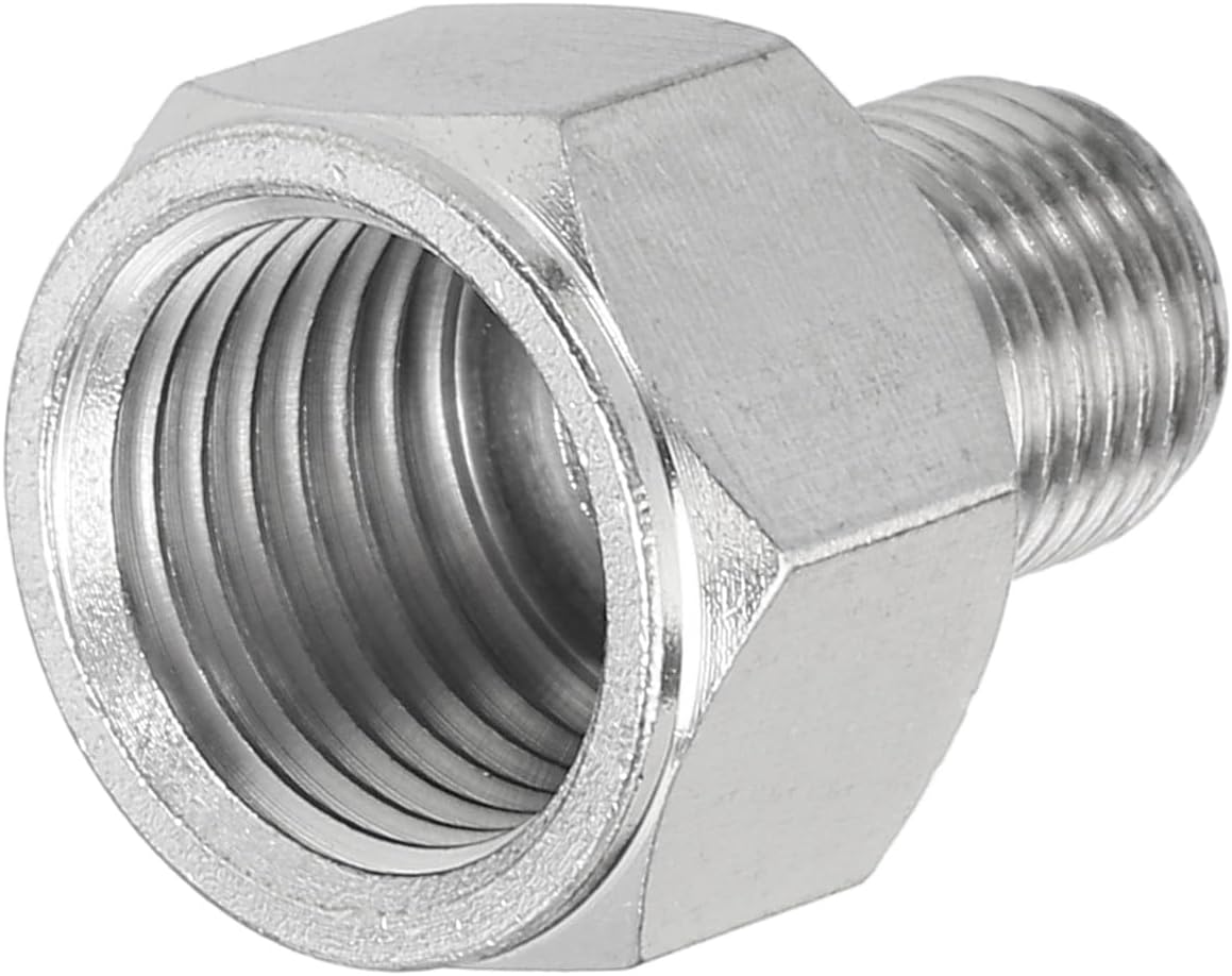 PATIKIL 1/8 to 1/4 Air Brush Hose Adapter, 1PCS 1/8" BSP Male to 1/4" BSP Female Fitting Conversion Adapter Nipple Metal Connector for Air Compressors