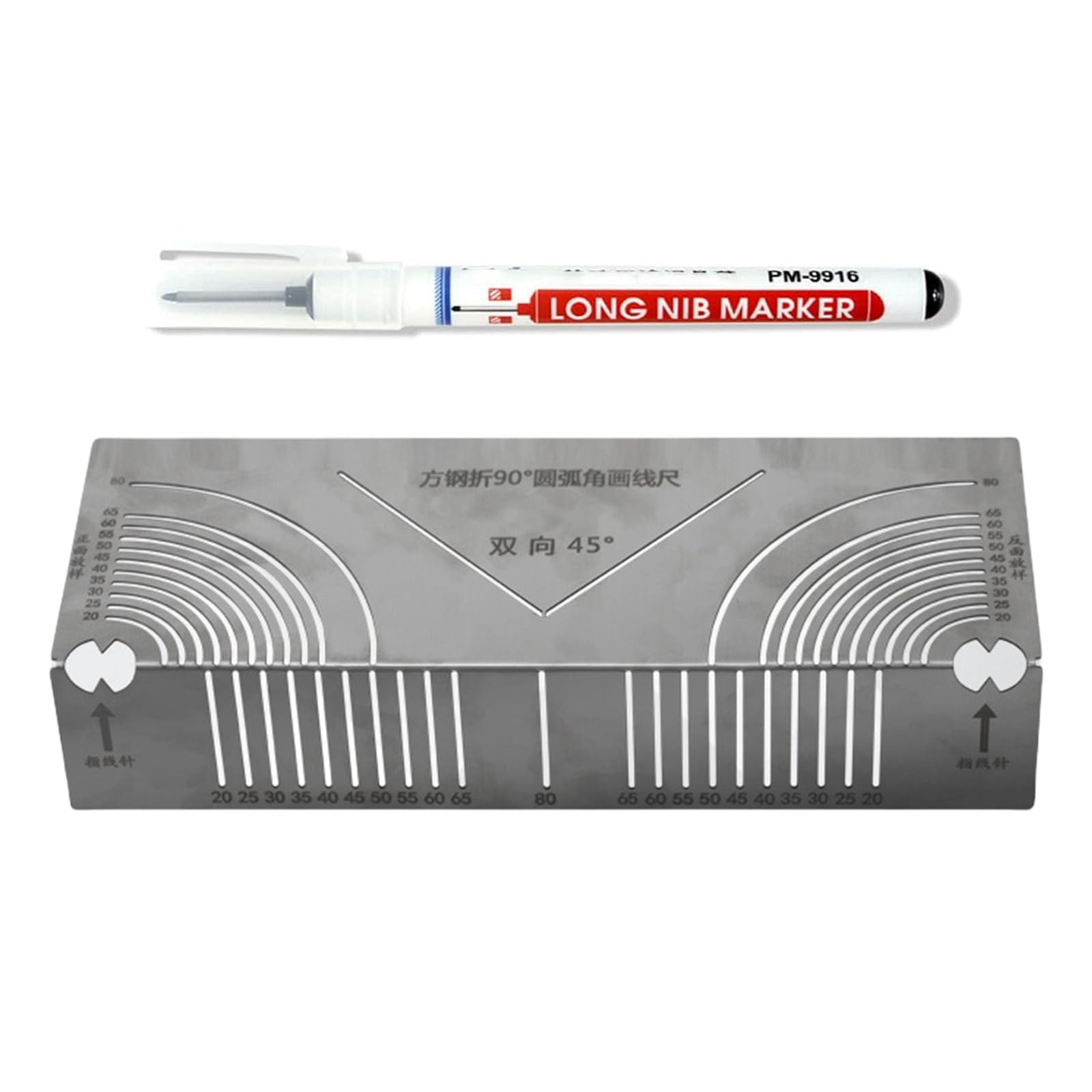 Yhplxyuus 20 80 Angles Measuring Tool For Welding Angles & Arcs Marking Tool Metal Marking Accurate Woodworking Two-Purpose Metal Scriber Adjustable & Arcs For Metalworking