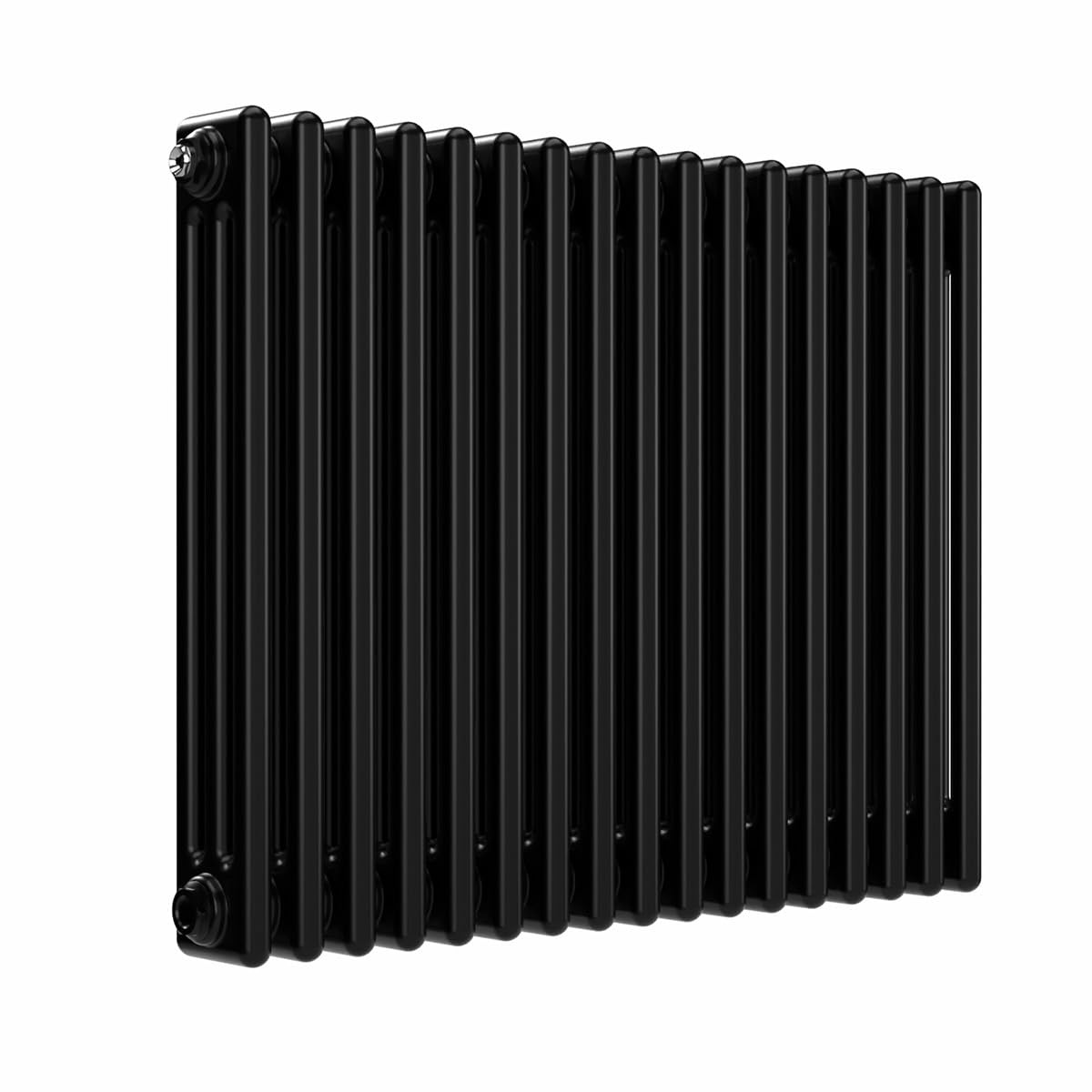 Lux Heat Black Horizontal 3 Column Traditional Radiator 600Mm (H) X 785Mm (W)