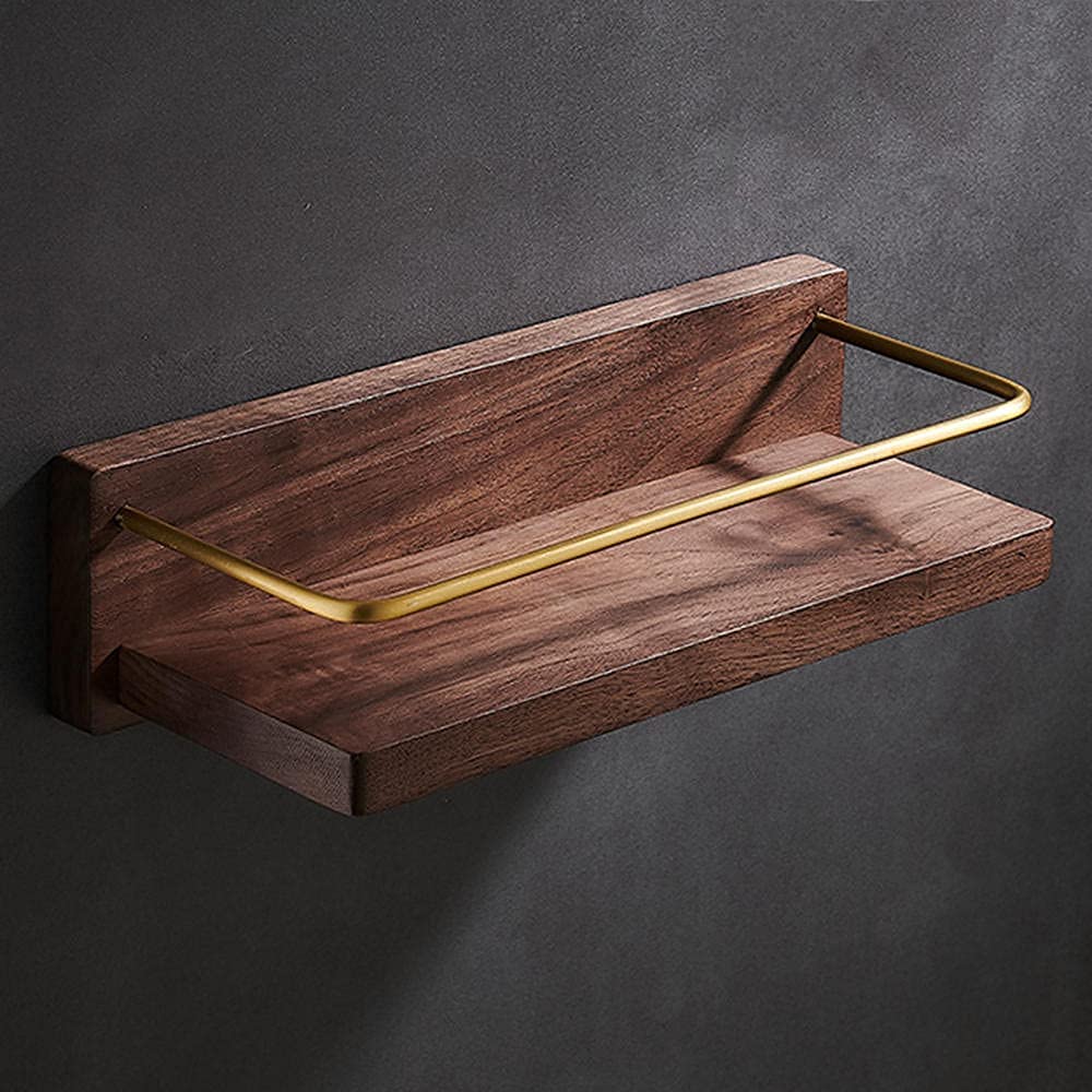 Estantes de Ducha Estantería de baño de Madera Sin taladrar Estante de Ducha Autoadhesivo óxido Montado en la Pared para baño de Cocina-A_40cm (A 30cm)