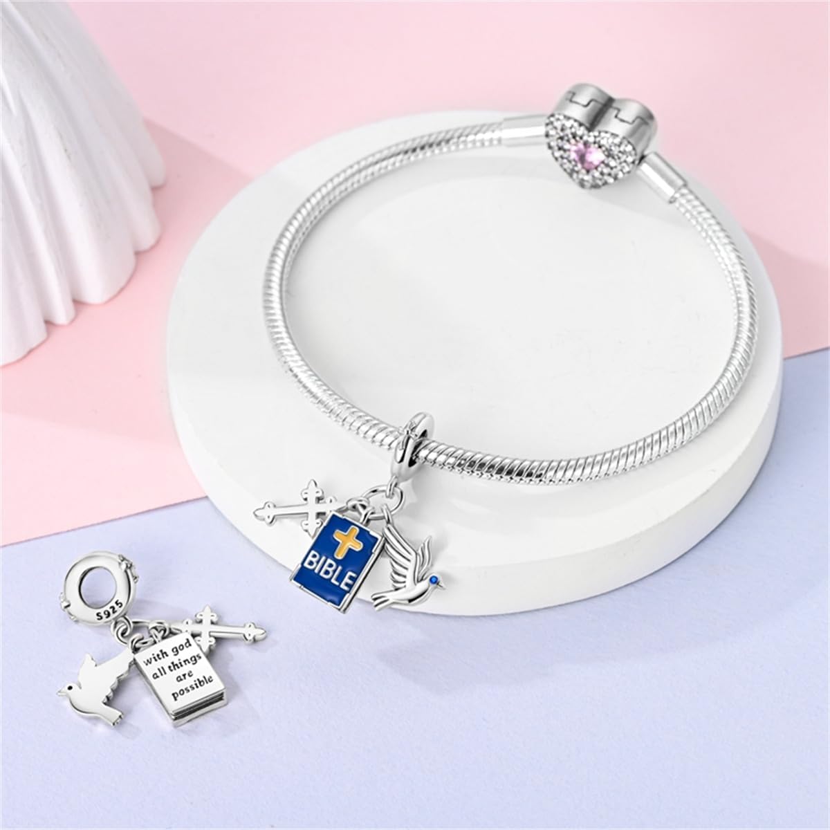 CYCUFF 925 Sterling Silver Charms for Bracelets and Charm Necklaces, Bracelet Pendants Beads Jewellery Gift for Family Friends Women - Image 3