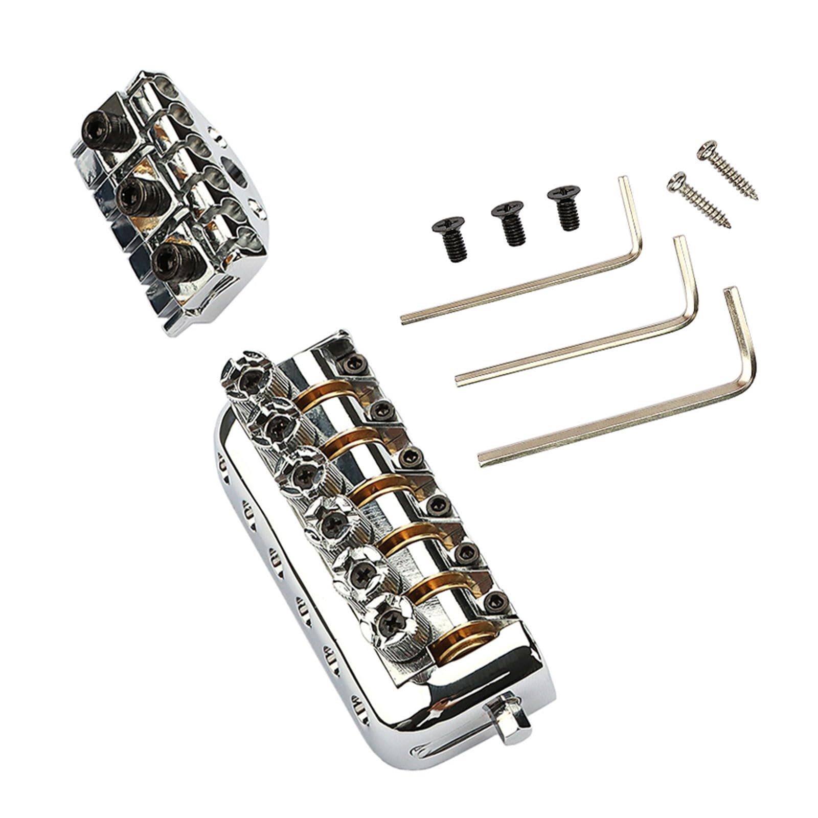 Puente de bajo fijo de 6 cuerdas, puente de bajo eléctrico, puente fijo para guitarra, puente de guitarra, textura de aleación, adecuado para guitarra