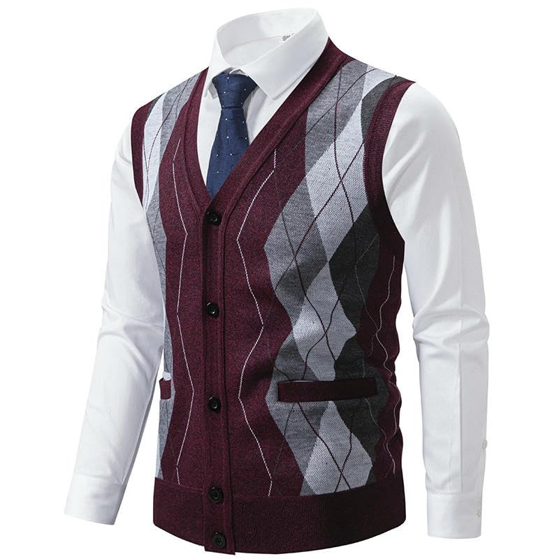 Chaleco de punto para hombre sin mangas con forro térmico 2