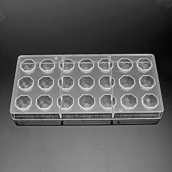 HAPYLY 21 Grid Chocolate Candy Mold PC Polycarbonate Chocolate Making Mould Diamond