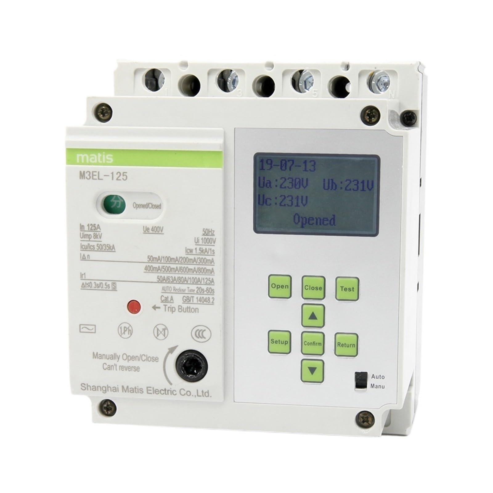 Contrôle RS485 intelligent pour ce MCCB triphasé 125A avec surveillance d'énergie