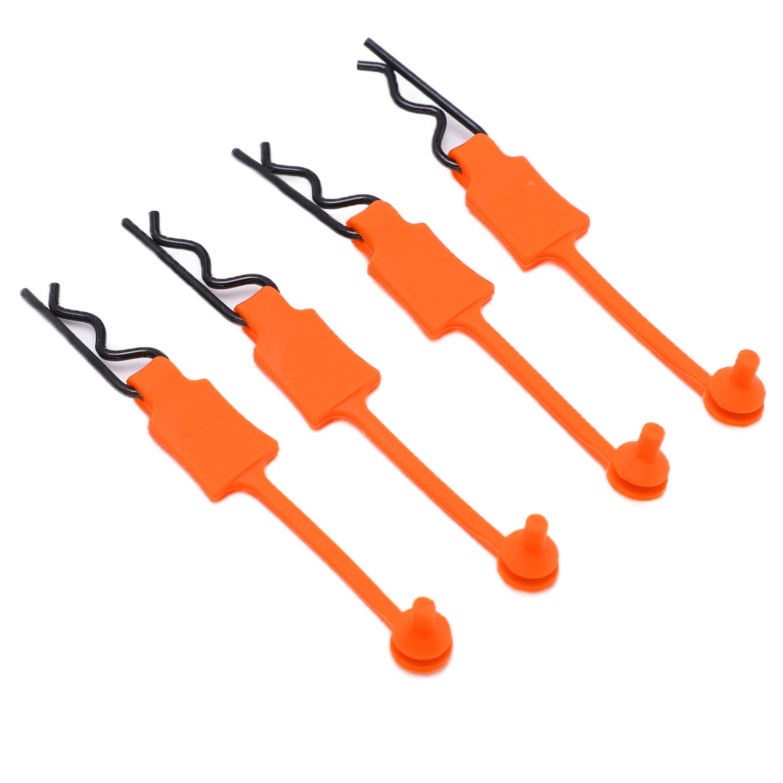 Dilwe RC Body Clip Retainer, 4PCS 1/10 RC Car Shell Bolt, RC Car Shell Bolt Clip Model Car Body Clips Pins Compatible with ARRMA Axial SCX10 Redcat GEN8 RC Car RC Accessories(Orange)