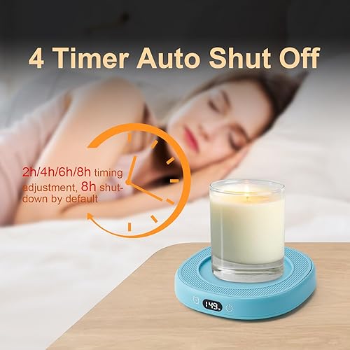 Miniatura 3 de Bsigo Calentador de taza de café y juego de tazas Best CAT MOM Ever, calentador de taza de té para escritorio, velas, calentador de café con 3