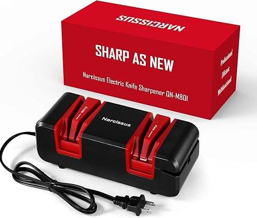 Miniatura 7 de Narcissus Afilador de cuchillos, afilador de cuchillos eléctrico profesional para el hogar, 2 etapas para afilar y pulir cuchillos rápidos, puede