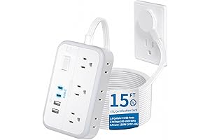 Flat Under Rug Extension Cord 15 ft NTONPOWER