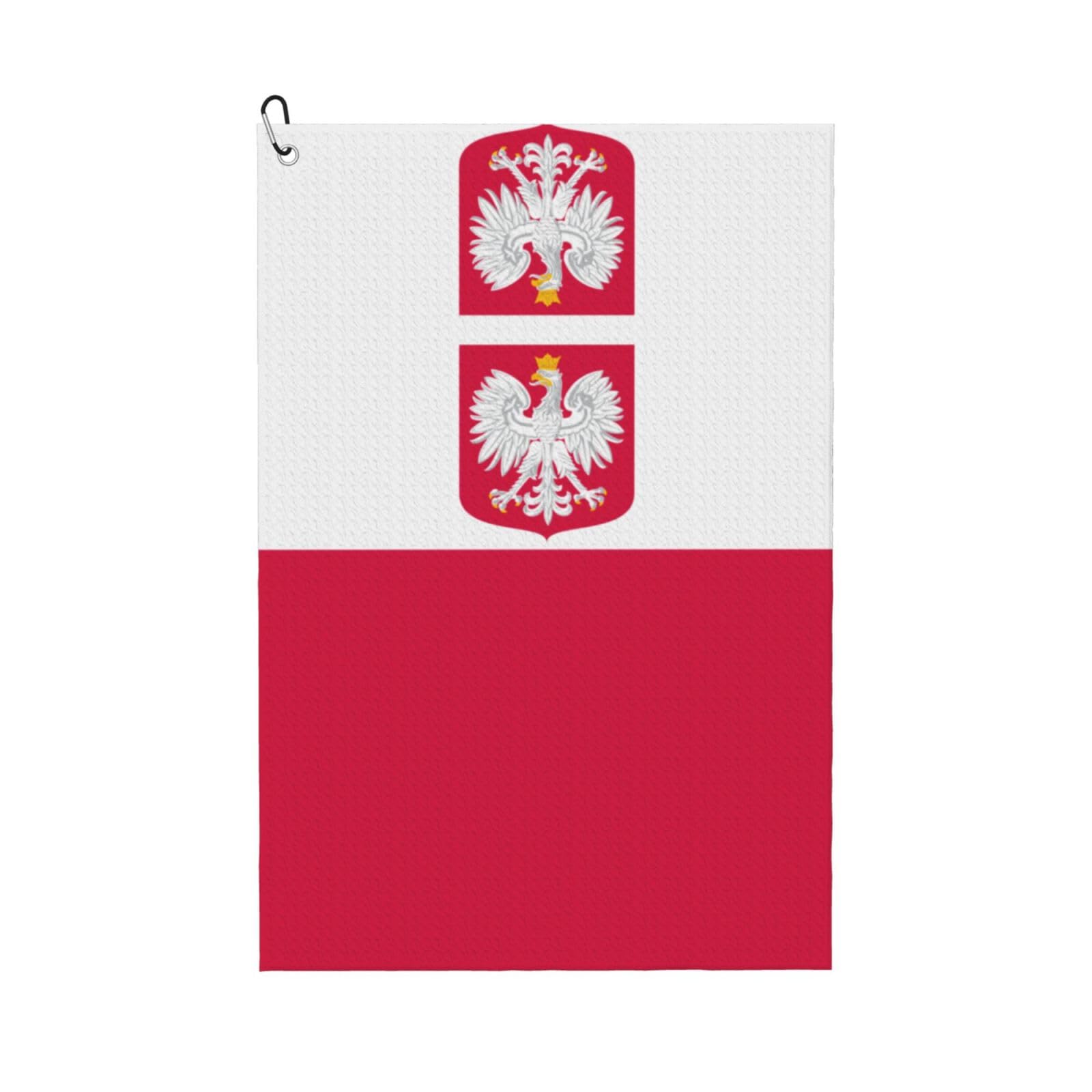 Flag of Poland Golf Towels - Very Suitable for Cleaning Golf Clubs, Balls, Etc, Black, 24 X 16in