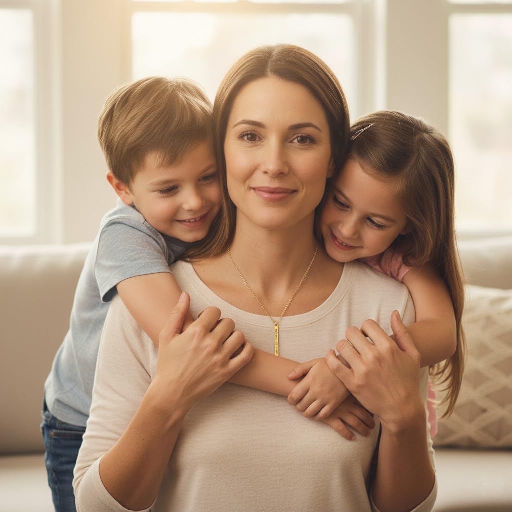 Custom Name Necklaces for Women – Carry Love Everywhere | 925 Sterling Silver Necklace with Initials | Personalized Mother Daughter Gift | Dainty, Customizable 4 Sided Pendant for Mom | Gift for Wife - Image 5