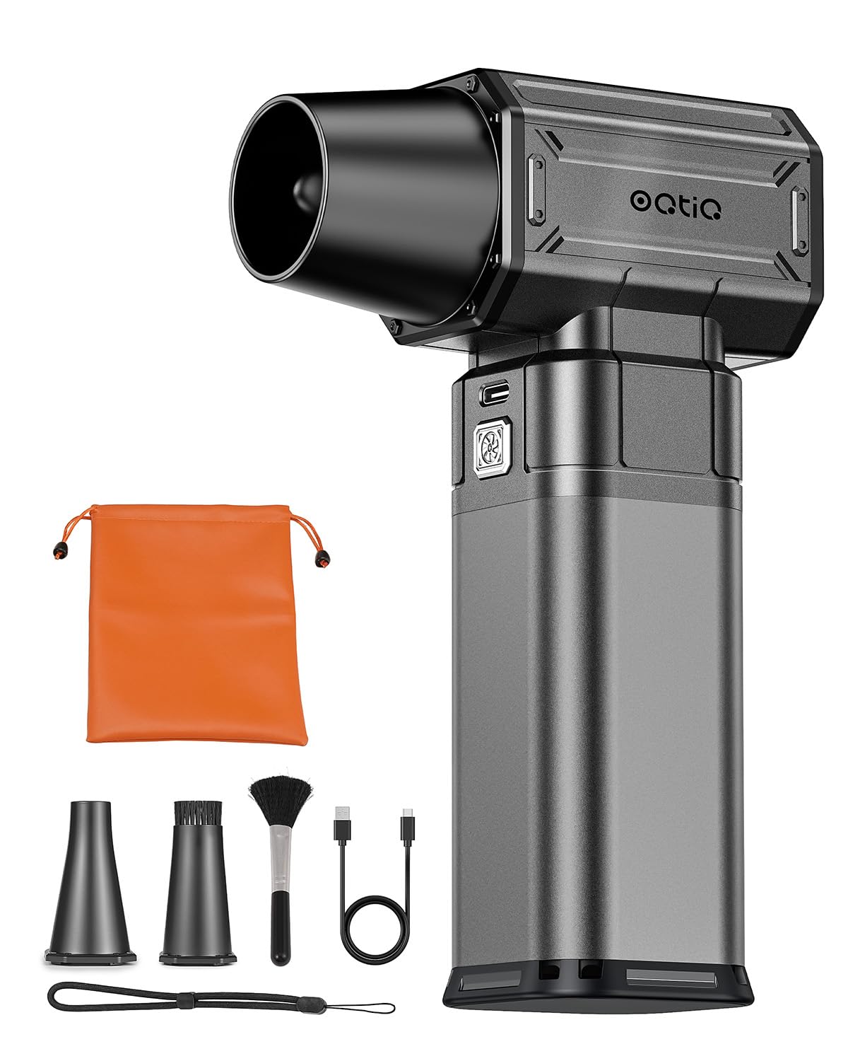 Electric Air Duster-Upgrade 40mm Big Motor, Compressed Air Duster with 450g Wind Pressure, 4-Gear Adjustable Cordless Air Blower for Computer, Keyboard, Car, Home Clean and Outdoor