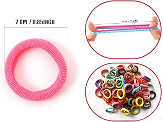 100 Pcs Baby Hair Ties, Seamless Cotton Toddler Hair Ties for Girls and Kids, Multicolor Small Soft Hair Elastics Ponytail Holders(10Colors)