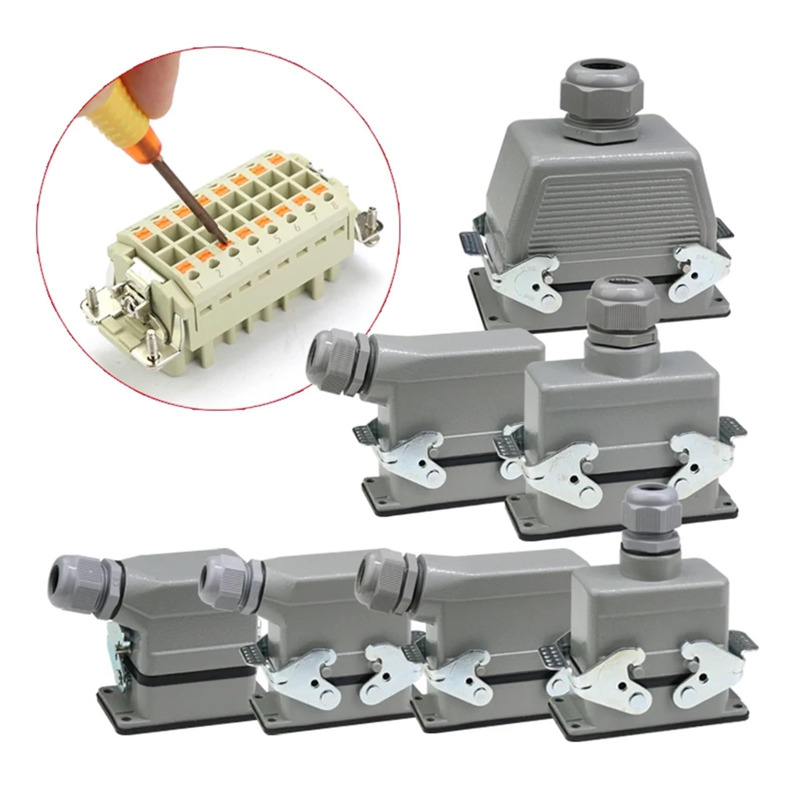 1 szt. Wodoodporne złącze wtykowe o dużej wytrzymałości - automatyka przemysłowa 16 A/500 V, styki miedziane - seria HDC-HEE(32 Core Side Outlet)
