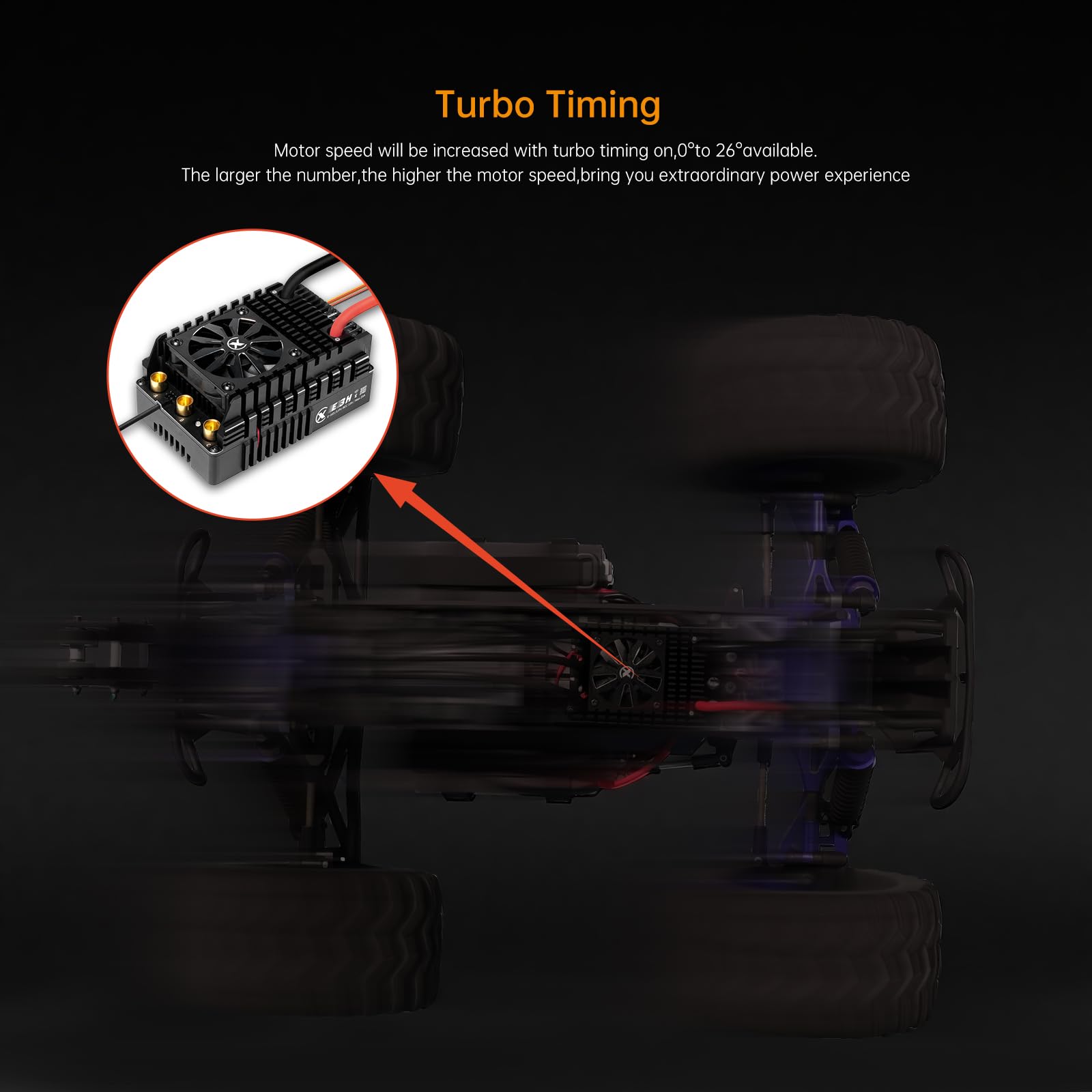 XC Controlador de motor eléctrico sin escobillas con sensor E3H para coche RC, 6-16S Lipo, corriente continua de 300 A, 10-25 A, 6.0/7.4/8.4 V BEC, aplicable a 1/5, 1/7, 1/8, 1/10, compatible con