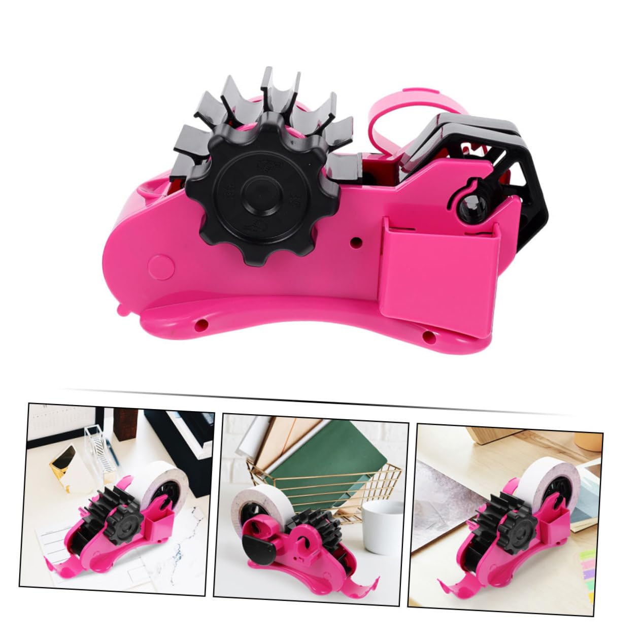 2 Stück Bandschneider Automatisch Haken Aufkleber Schlüssel Zange Draht Multifunktionswerkzeug Kunststoffbandhalter Mehrrollen-klebebandspender Bandvorräte Rostfreier Stahl Rosa