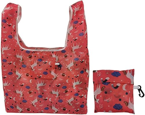 Miniatura 2 de Juego de 6 bolsas de comestibles reutilizables, duraderas y ligeras, plegables, bolsas de compras de poliéster lavables