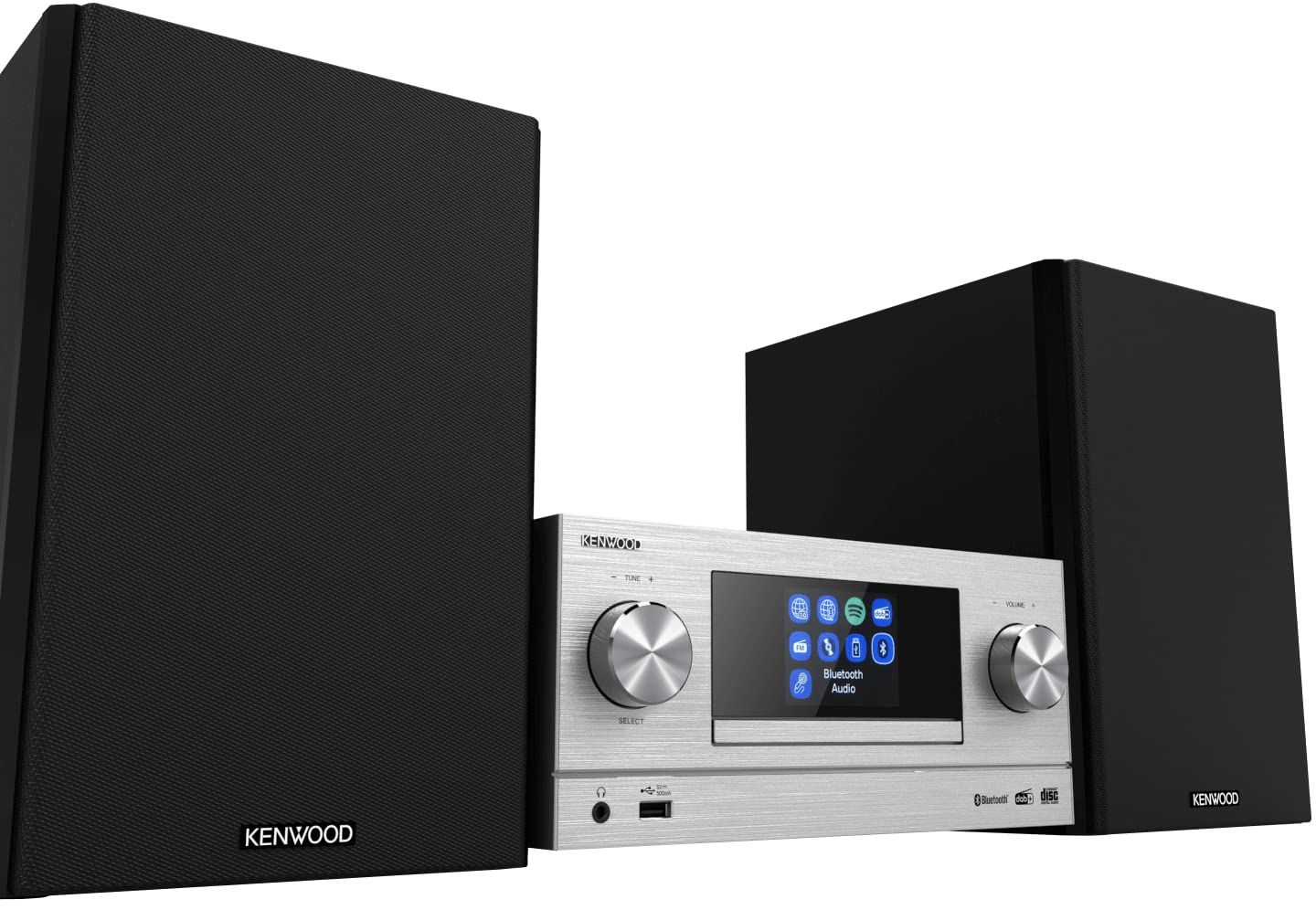 Kenwood M-9000S-S – inteligentny system Micro Hi-Fi z radiem internetowym, DAB+, CD/USB i strumieniowym przesyłaniem audio, kolor srebrny