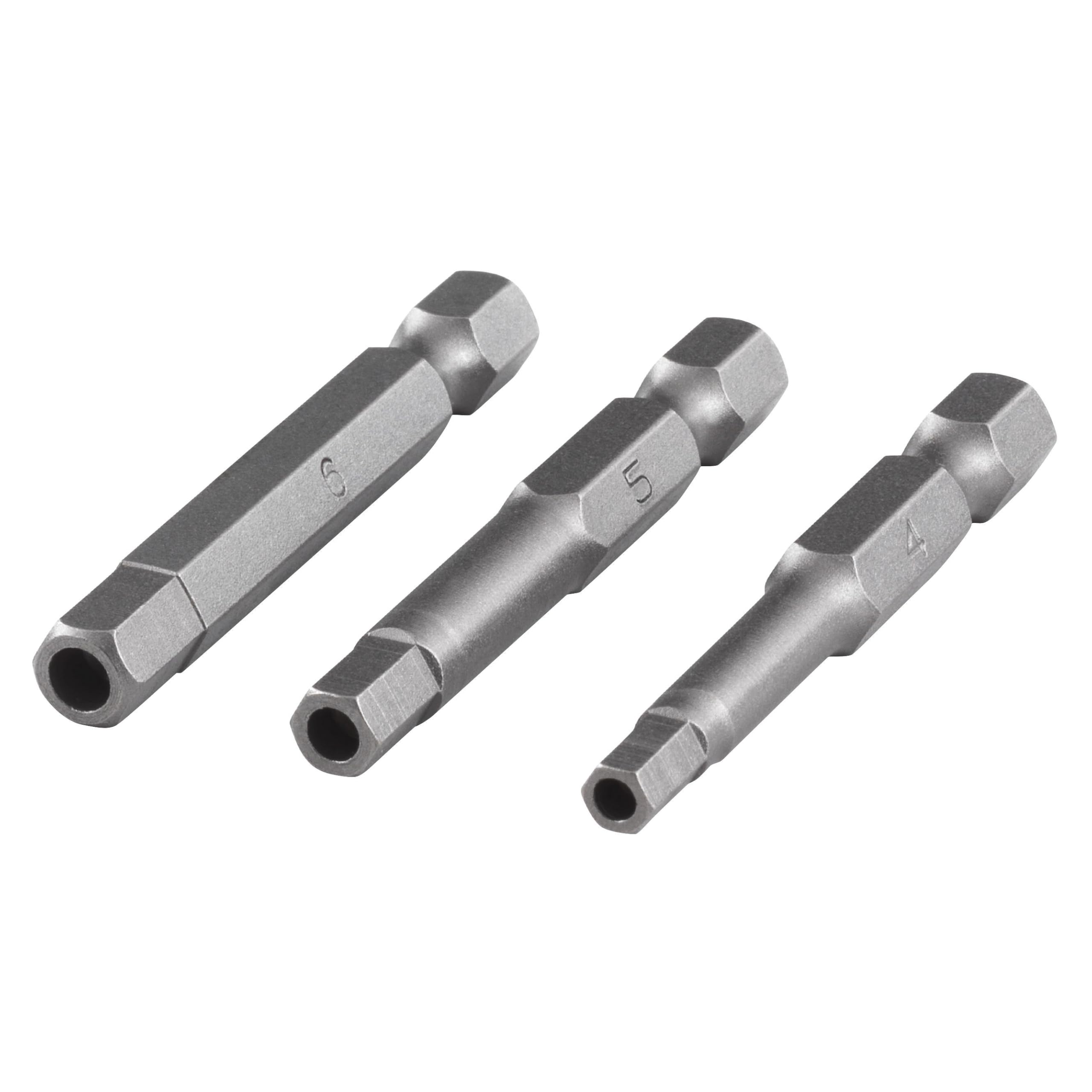 wolfcraft Solid Safety Screwdriver Blade Set, 3 pcs. I 1264000, Black, Set 4 / 5 / 6 mm