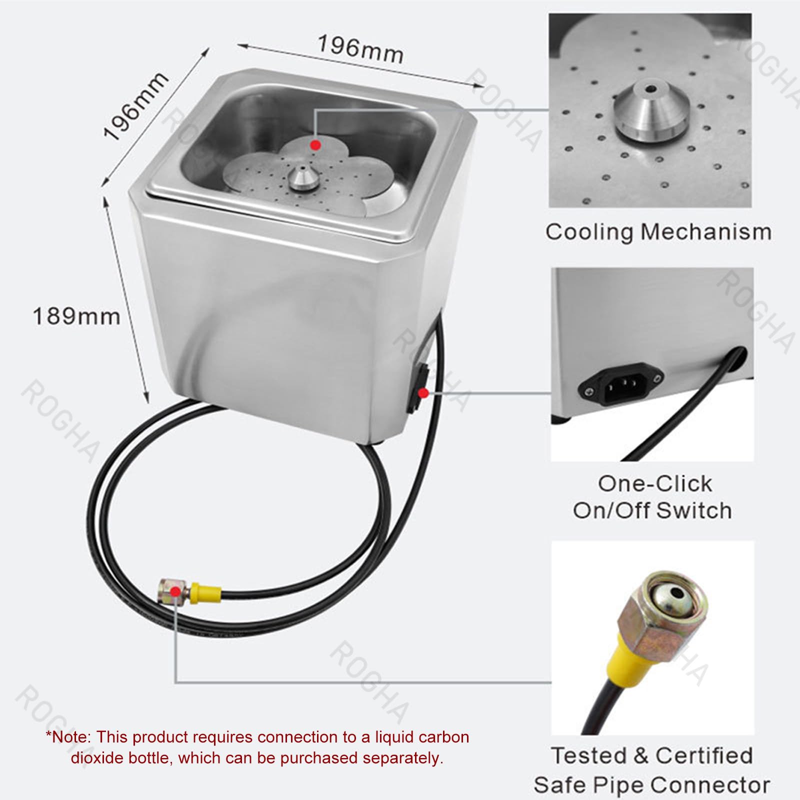 Enfriador de Vasos de CO2 de enfriamiento rápido, Enfriador de Mesa para Vasos de Cerveza con Luces de neón, 6 Unidades por Vaso, para Vasos de cóctel, Bares y restaurantes