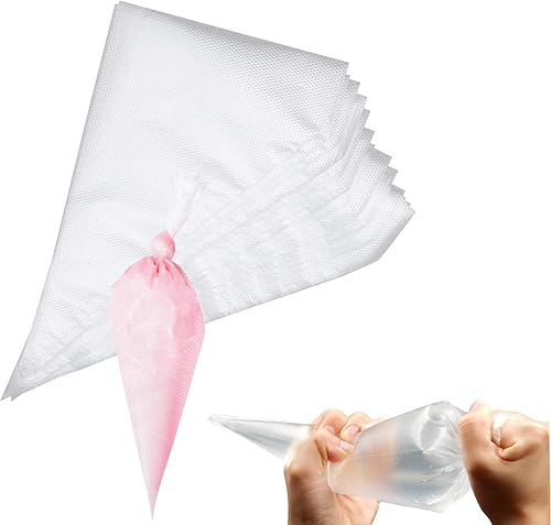 RoseFlower 100 bolsas de pastelería desechables, de 20 pulgadas extragruesas, bolsa de glaseado de pastelería, resistente antiestallidos, para