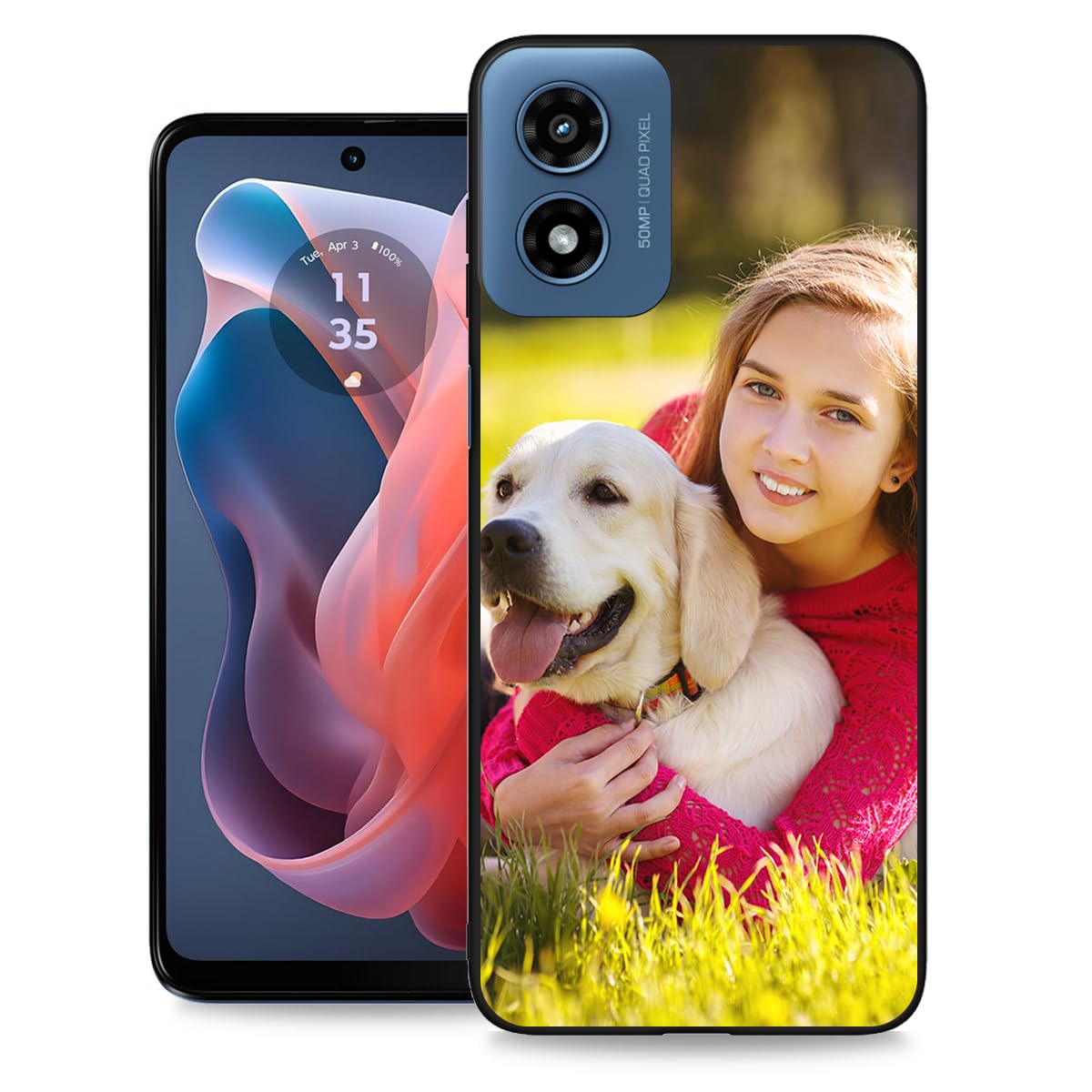 Custom Case Personalized Cover for Motorola Moto G Play 2024/G 5G 2024 Phone with Photo Logo Text,Customize Picture Name Design Protective Cases Soft