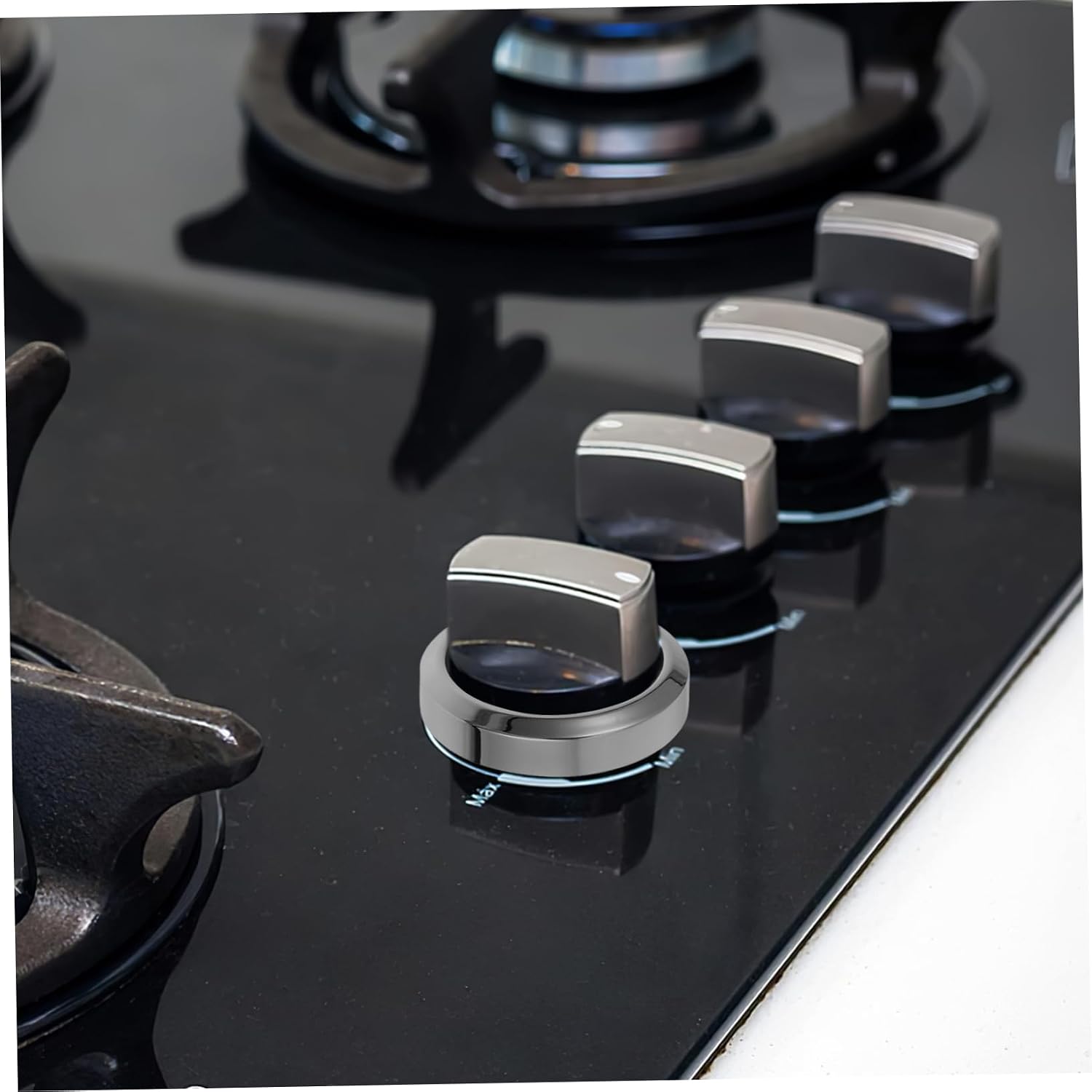 Silver ABS Gas Stove Knob Base Replacement 2Pcs for Oven